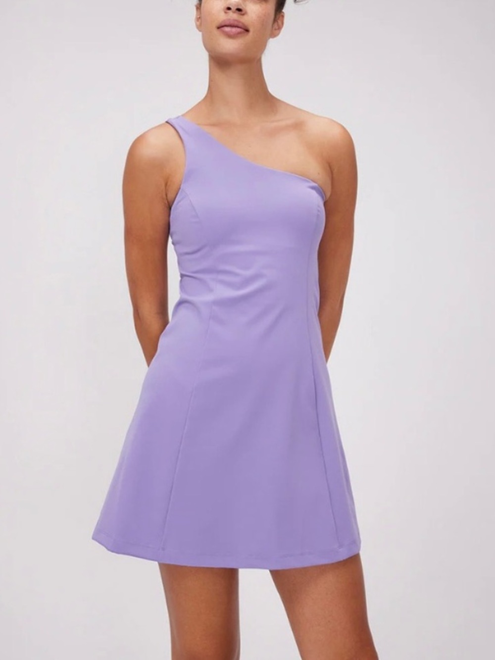 Outdoor Voices One Shoulder Dress Lined Lavender Maypop Sz S